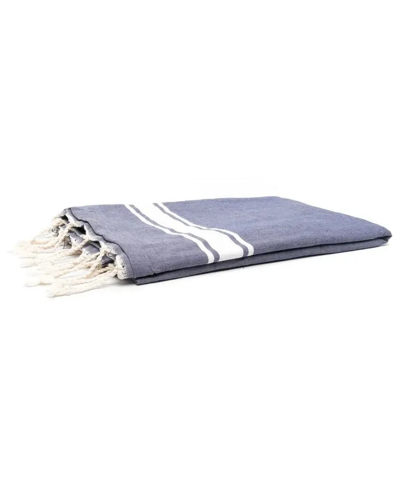 MC2 Saint Barth Badetuch mit Fransen - Blau Blau