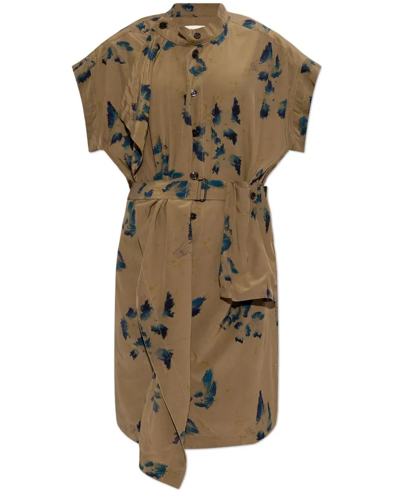 Christophe Lemaire Asymmetrisches Kleid mit Blumen-Print - Grün Grün