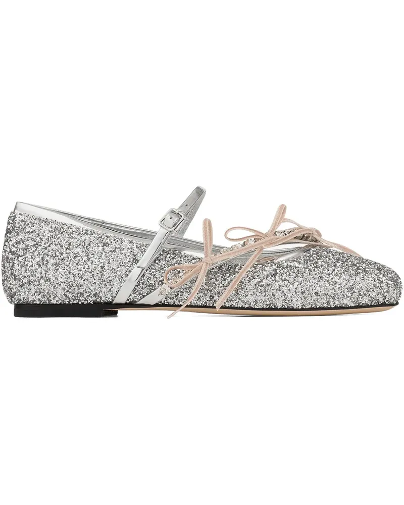 Jimmy Choo square-toe ballerina shoes - Silber Silber
