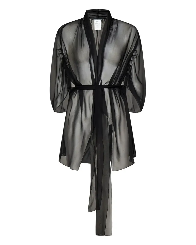 Alberta Ferretti Jacke mit Gürtel - Schwarz Schwarz