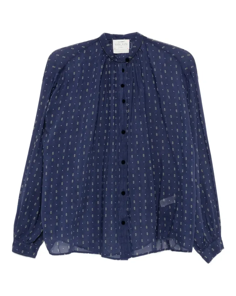 forte_forte Hemd mit geometrischem Print - Blau Blau