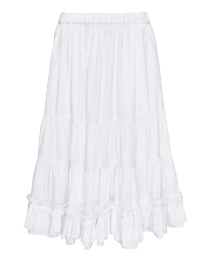 Comme des Garçons Teiban ruffled cotton midi skirt - Weiß Weiß