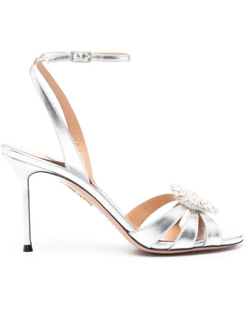 Aquazzura Love Me Sandalen 85mm - Silber Silber