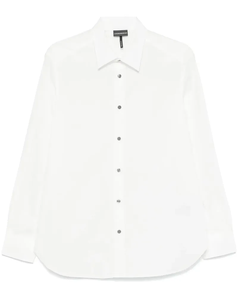 Emporio Armani Hemd aus Logo-Jacquard - Weiß Weiß