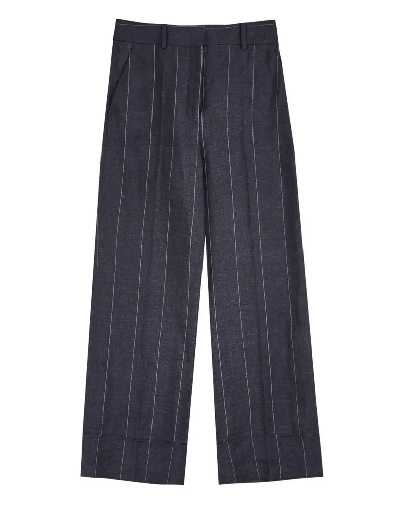 Incotex Leinenhose mit Nadelstreifen - Blau Blau