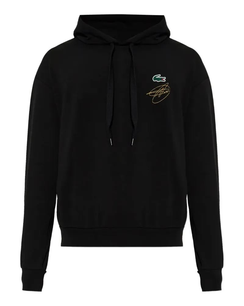 Lacoste x Novak Djokovic logo-embroidered hoodie - Schwarz Schwarz