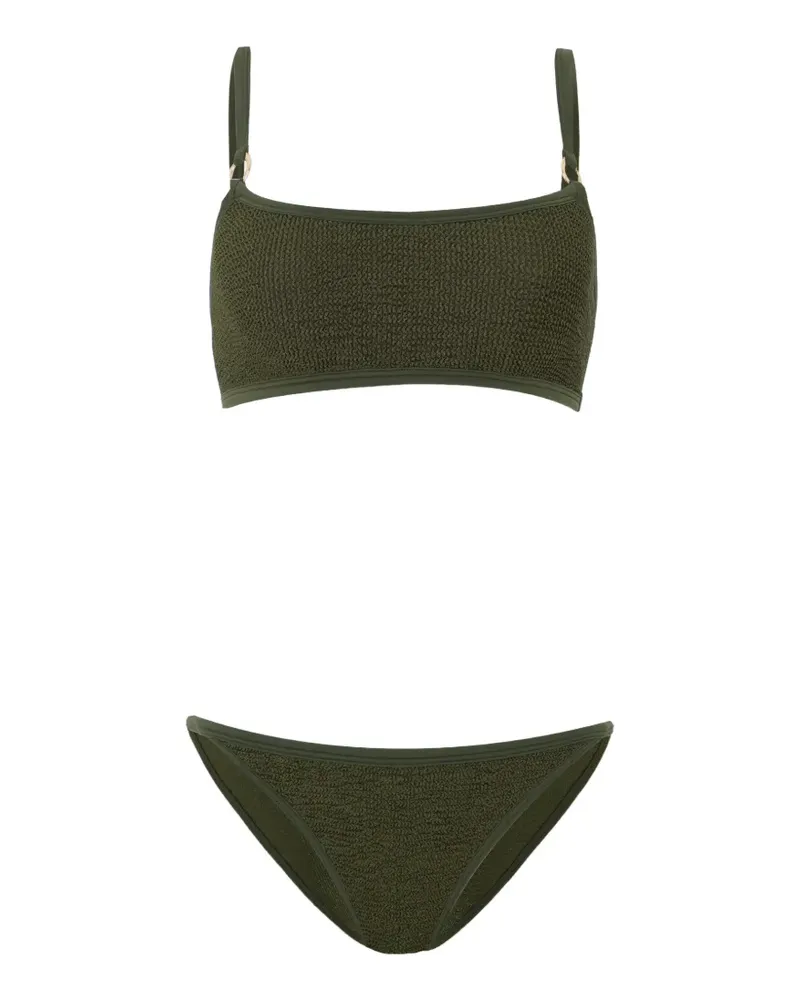 Hunza G Iris Bikini in Knitteroptik - Grün Grün