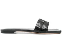 Pumps mit geprägten Beschlägen - Schwarz