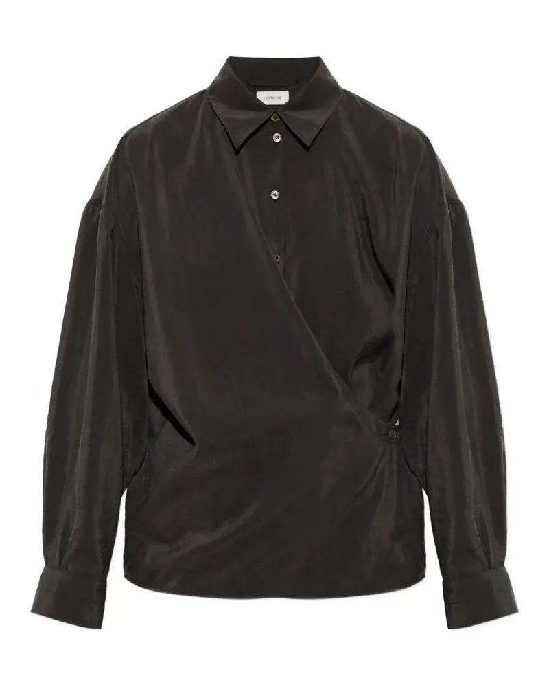 Christophe Lemaire wrap-style long-sleeve shirt - Braun Braun