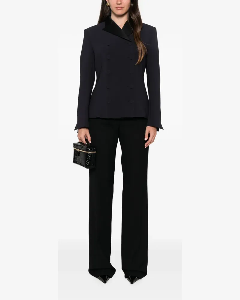 Liviana Conti double-breasted satin-trim jacket - Blau Blau