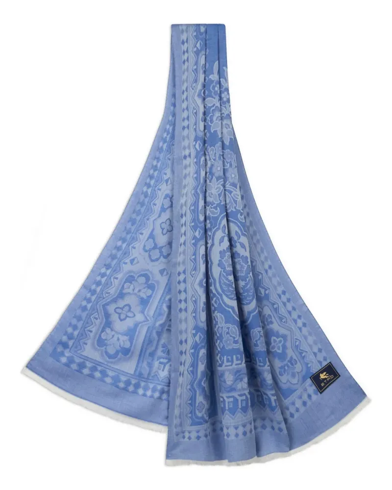 Etro Schal mit geometrischem Print - Blau Blau