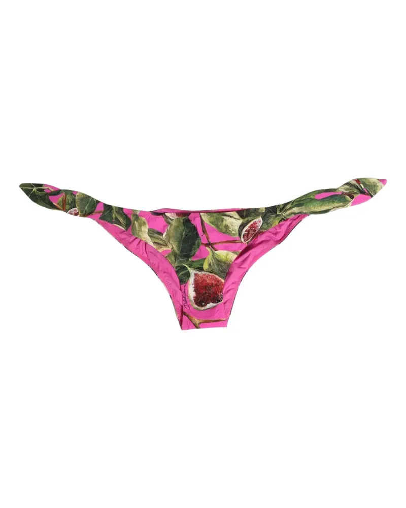 Dolce & Gabbana fig-print bikini bottoms - Rosa Rosa