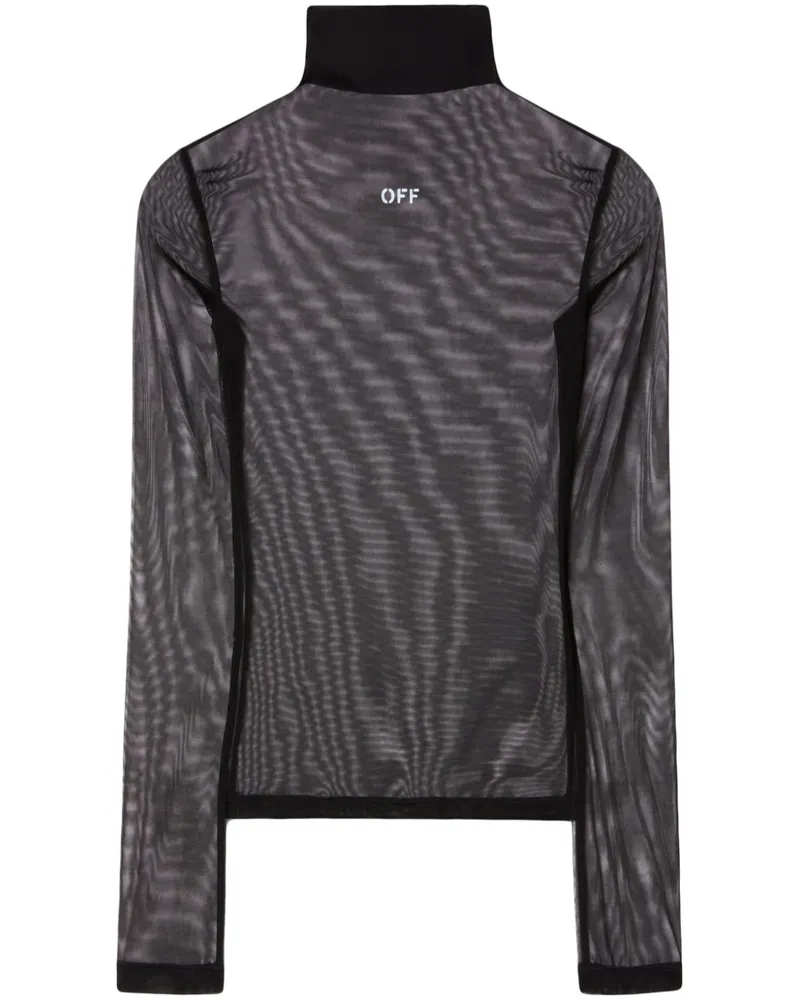 OFF-WHITE Langarmshirt mit Off Stamp-Print - Schwarz Schwarz