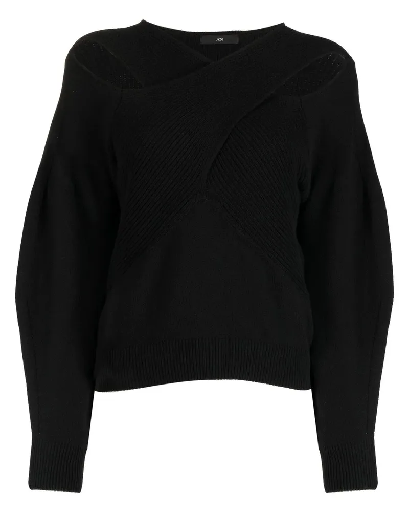 JKOO Gerippter Pullover - Schwarz Schwarz