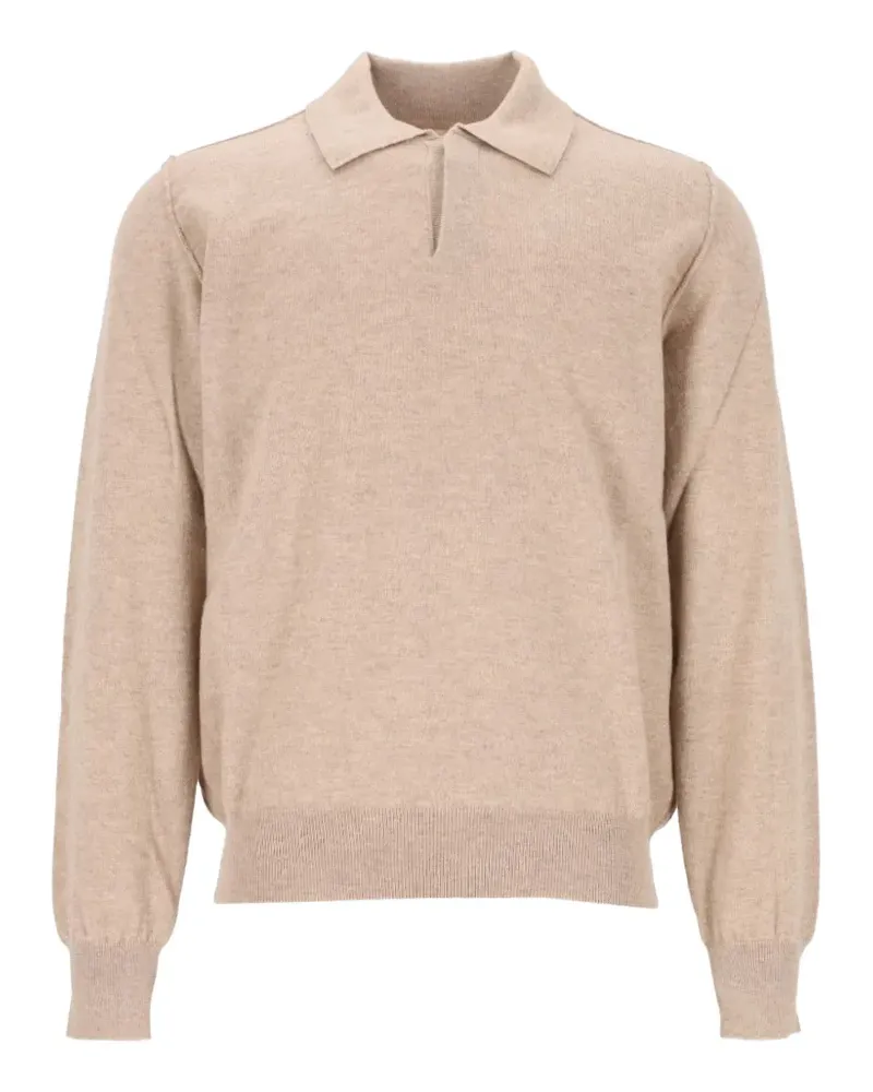 Mauro Grifoni Pullover mit Poloshirtkragen - Nude Nude