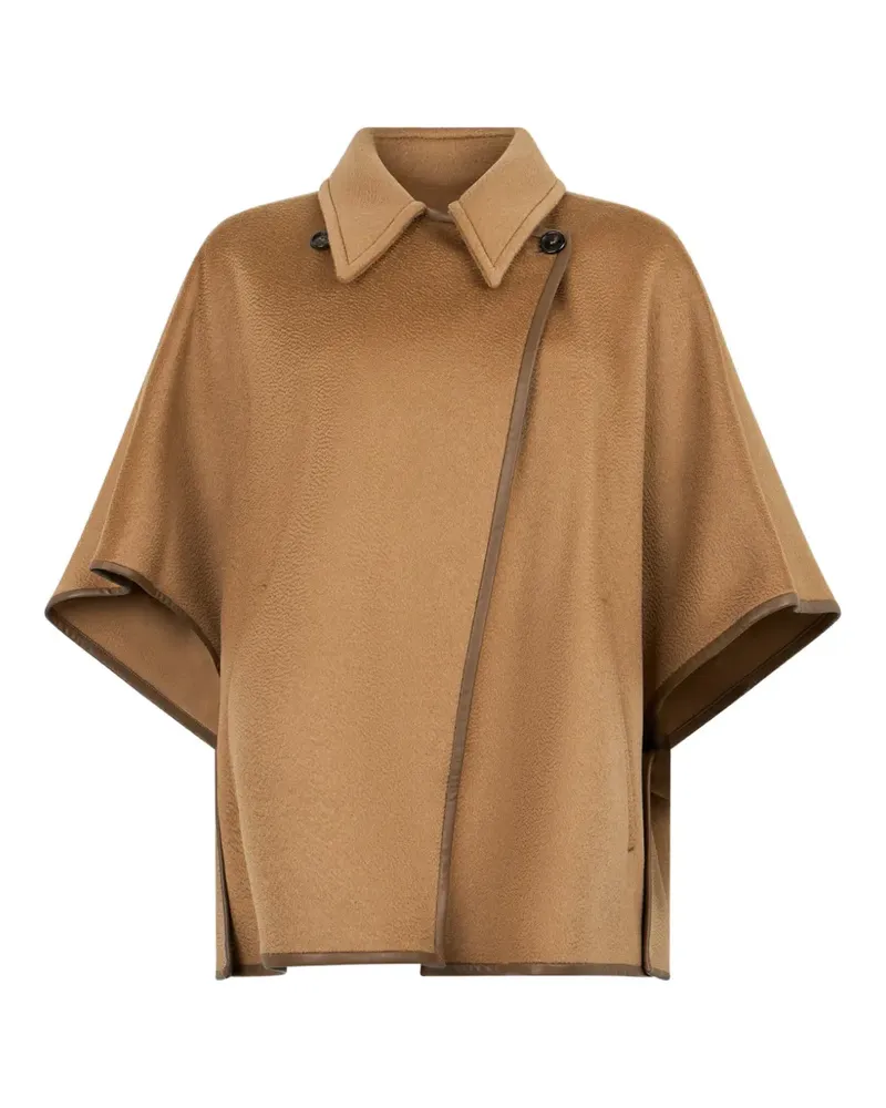 Max Mara Kaschmirjacke mit Lederbesatz - Nude Nude