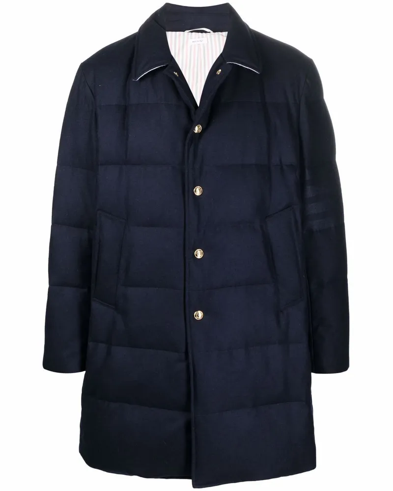Thom Browne Gefütterter Mantel mit Streifen Blau