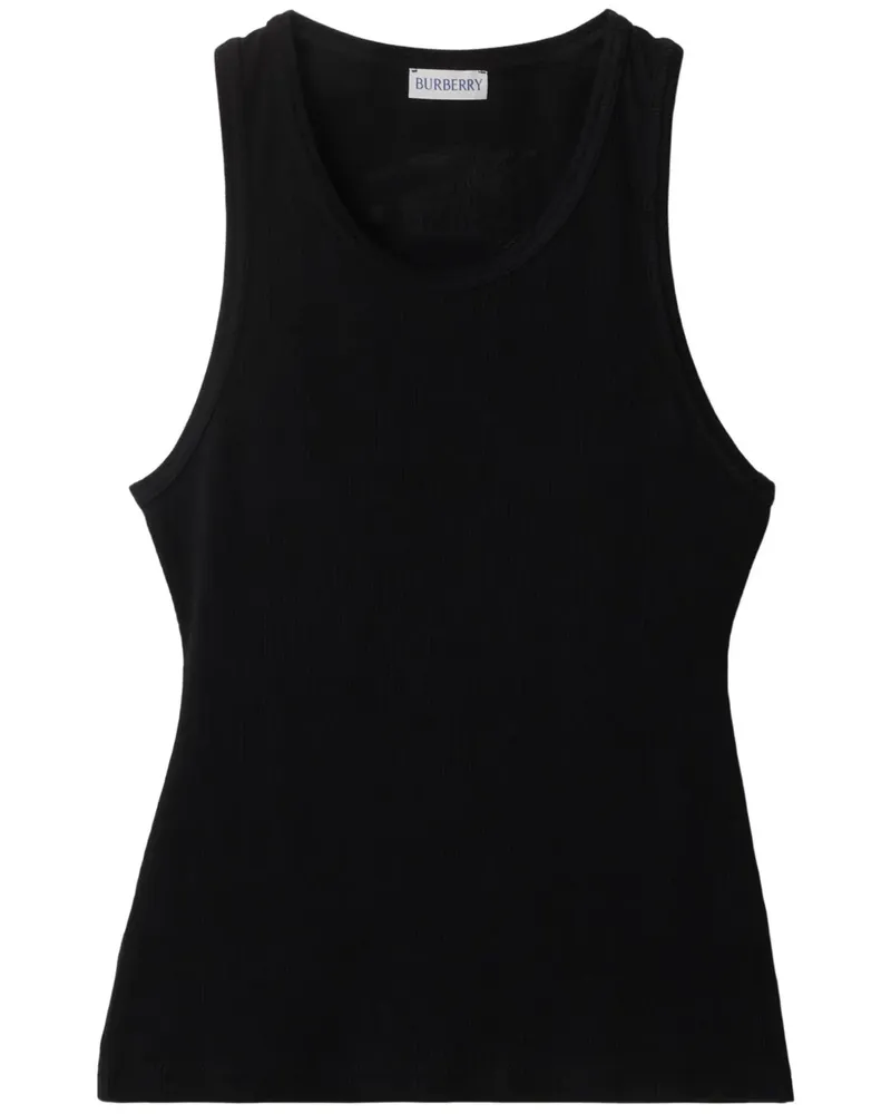 Burberry Geripptes Top mit EKD-Patch - Schwarz Schwarz