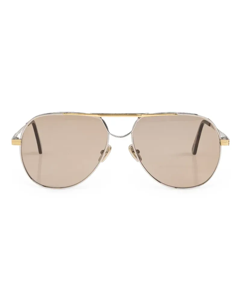 Golden Goose Pilotenbrille mit goldfarbenem Gestell und beigen Gläsern Gold