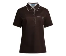 Paspeliertes Poloshirt - Braun