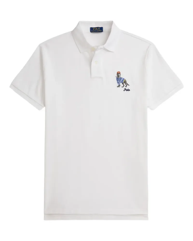 Ralph Lauren Poloshirt mit Hundestickerei - Weiß Weiß