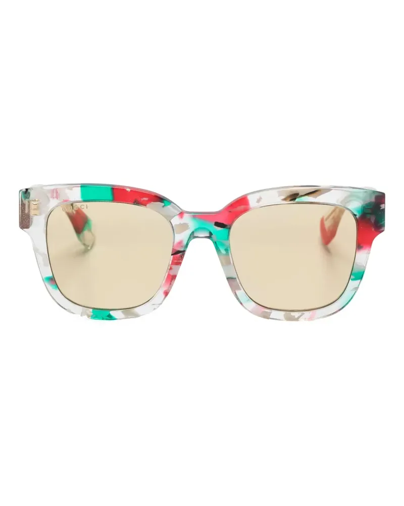 Gucci Sonnenbrille mit breitem Gestell - Nude Nude