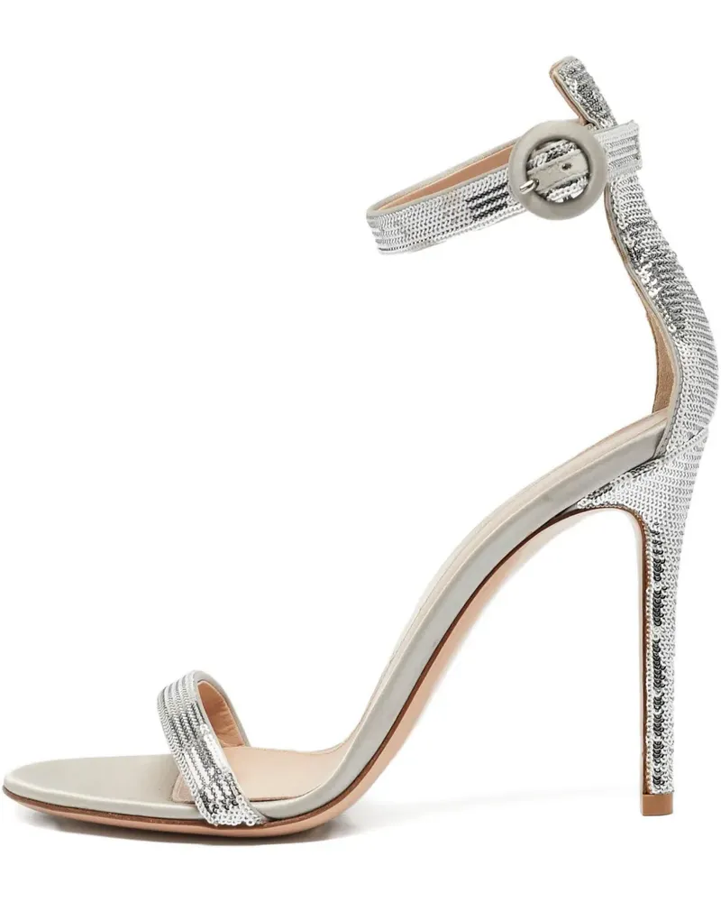 Gianvito Rossi Sandalen mit Pailletten - Silber Silber