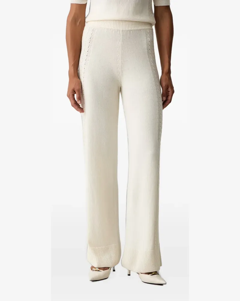 Ermanno Scervino pointelle-knit wide-leg trousers - Nude Nude