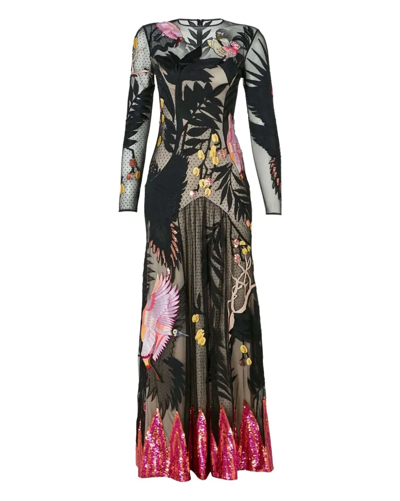 Temperley London Besticktes Kleid mit Paillettensaum - Schwarz Schwarz