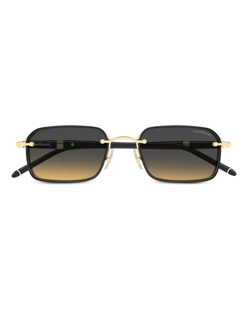 Montblanc Sonnenbrille mit eckigem Gestell - Gold Gold