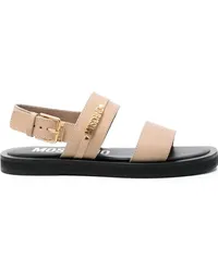 Moschino Sandalen mit Logo Nude