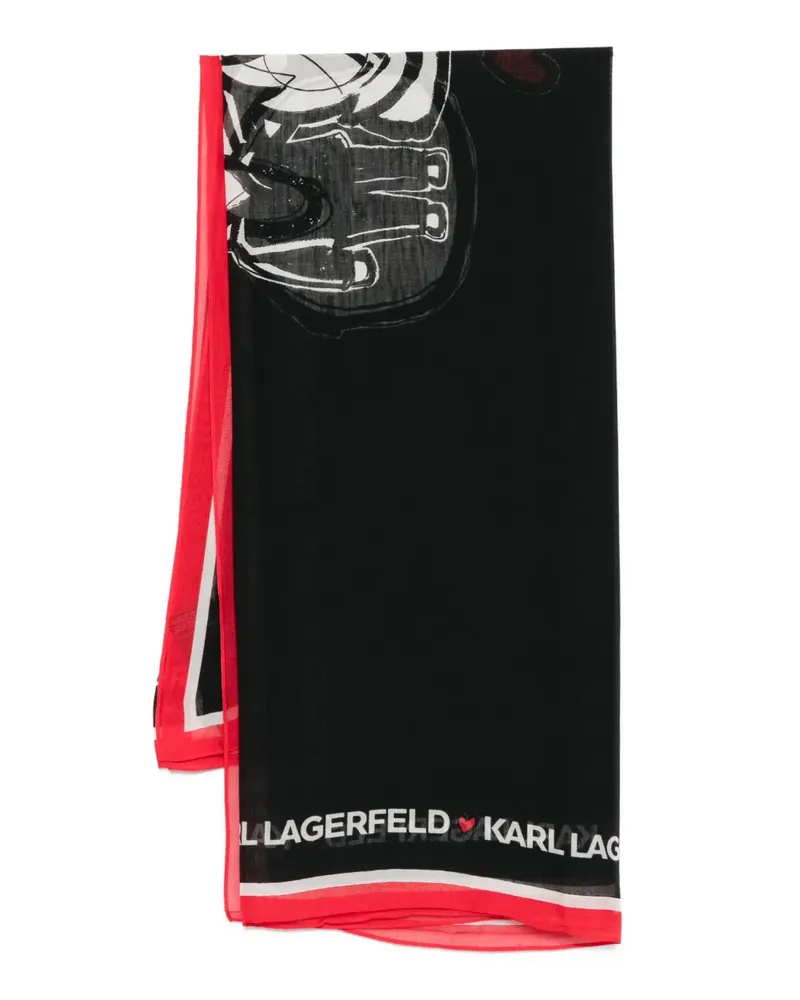 Karl Lagerfeld logo-print scarf - Schwarz Schwarz