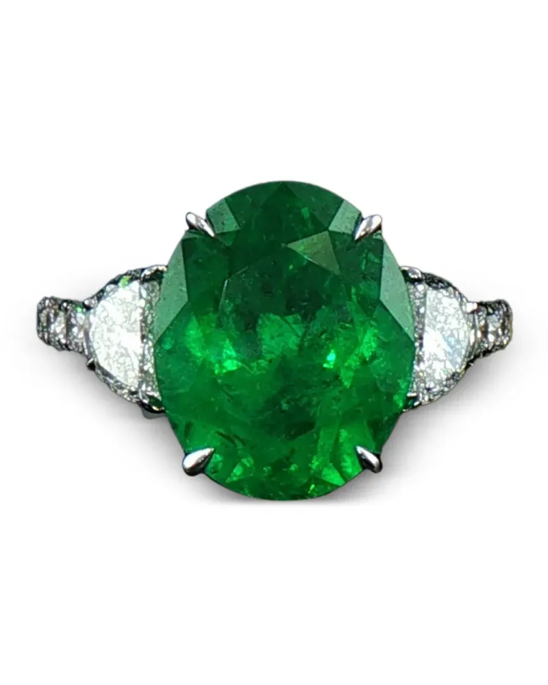 HYT Jewelry Ring mit Smaragd und Diamant - Silber Silber