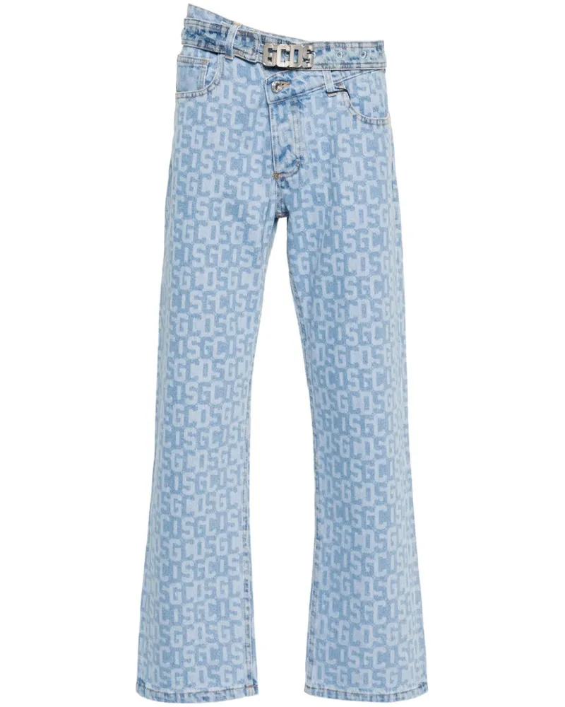 GCDS Jeans mit Logo-Print - Blau Blau