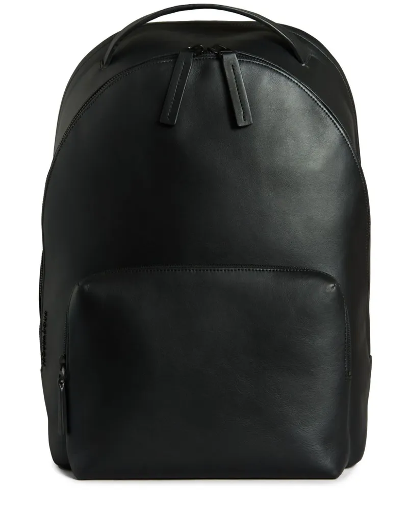 TROUBADOUR Slipstream Rucksack aus Leder - Schwarz Schwarz