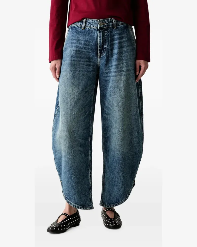 Liu Jo curved-hem barrel-leg jeans - Blau Blau