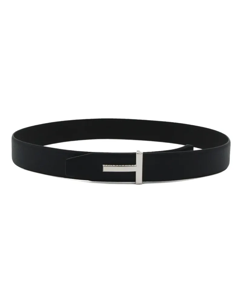 Tom Ford T-logo leather belt - Schwarz Schwarz
