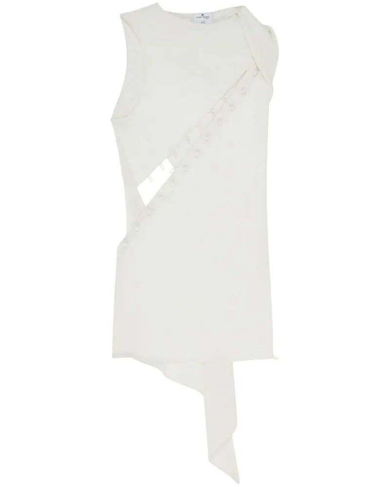 Courrèges Asymmetrisches Minikleid - Weiß Weiß