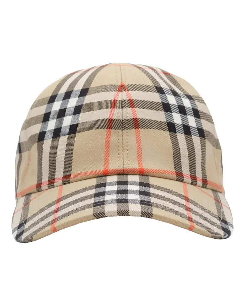 Burberry Check cotton baseball cap - Nude Nude
