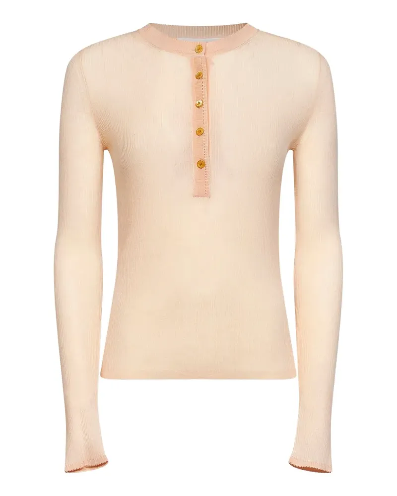 Chloé ribbed-knit long-sleeve top - Orange Orange