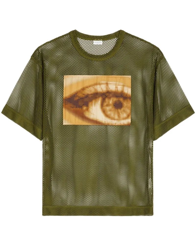 Dries van Noten T-Shirt mit grafischem Print Grün