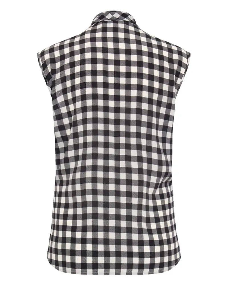 Maison Common Bluse mit Vichy-Karo - Schwarz Schwarz