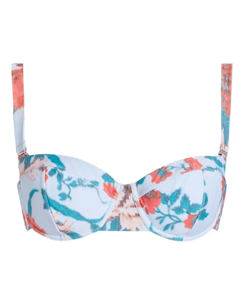 Erdem floral-print underwired bikini top - Blau Blau