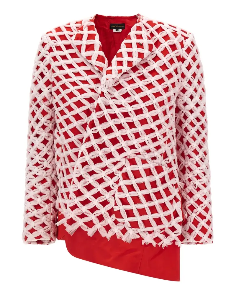 Comme des Garçons tulle-weave asymmetric blazer - Rot Rot