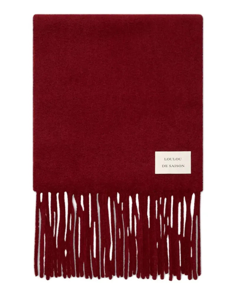 LOULOU Santo Schal mit Fransensaum - Rot Rot