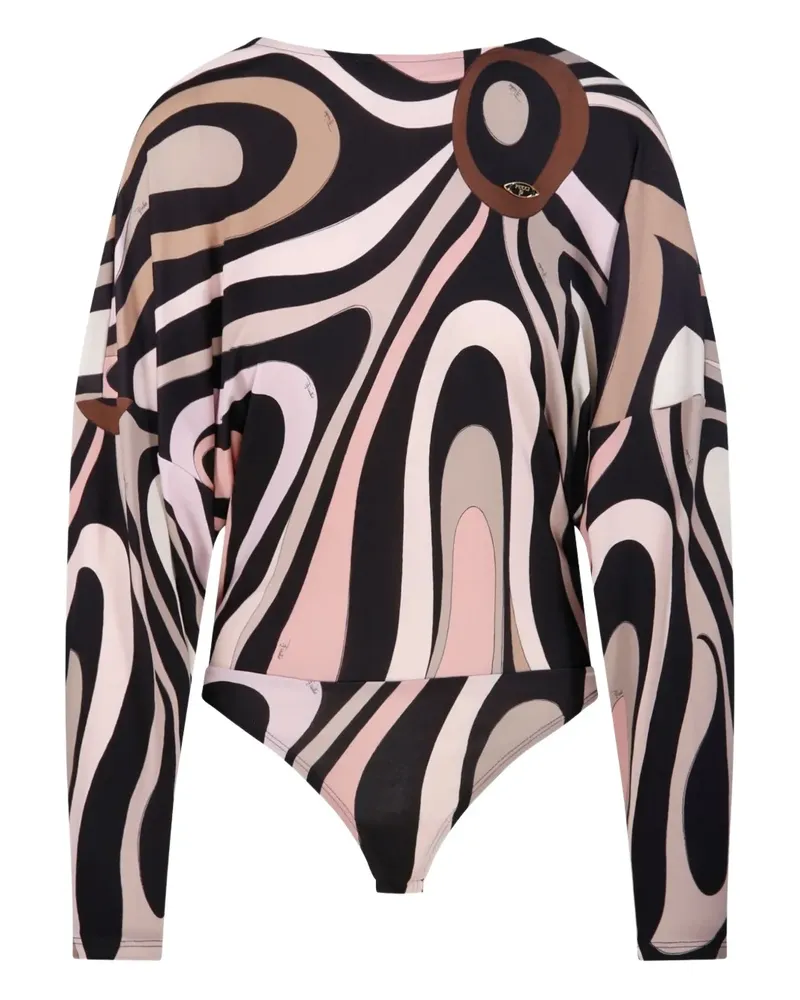 Emilio Pucci Body mit Marmo-Print - Schwarz Schwarz