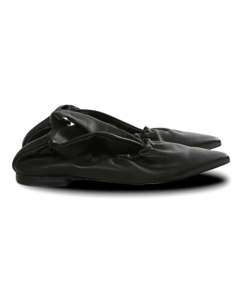Uma Wang pointed-toe gathered-detail ballet flats - Schwarz Schwarz