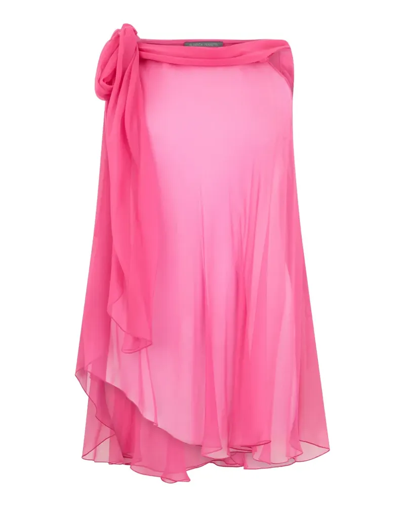 Alberta Ferretti knot-detail silk midi skirt - Rosa Rosa