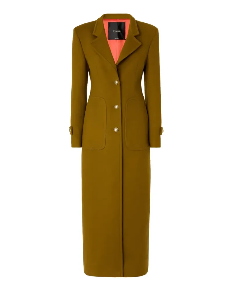 Pinko long coat in wool-blend cloth - Grün Grün