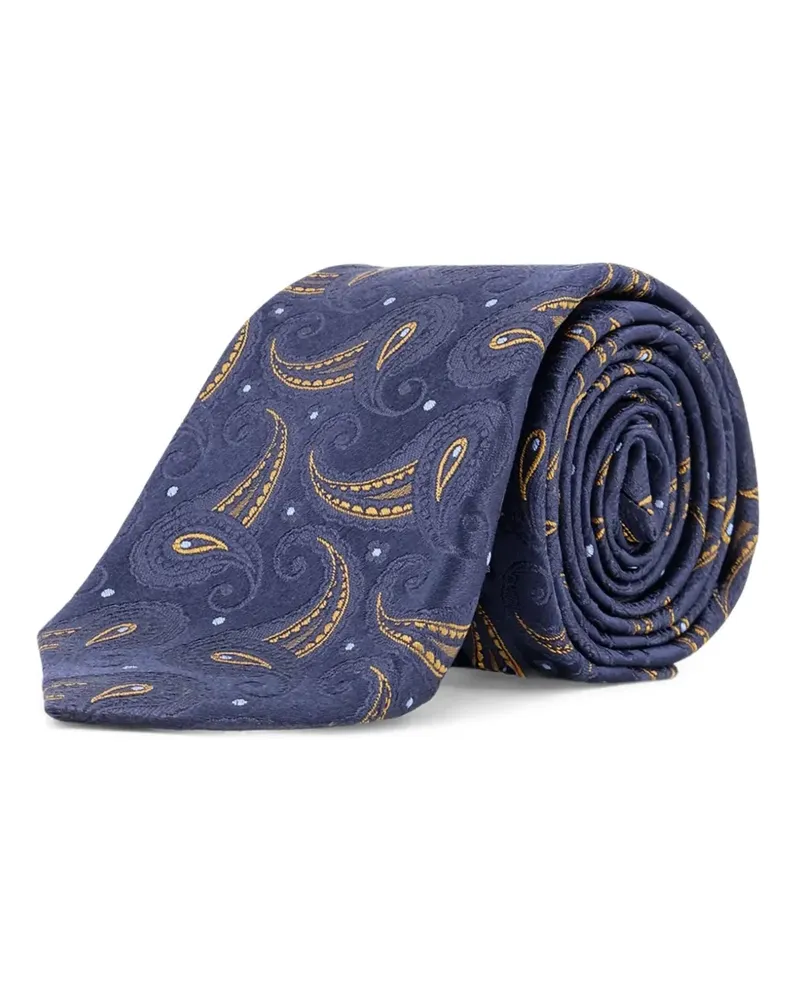 Kiton paisley tie - Blau Blau
